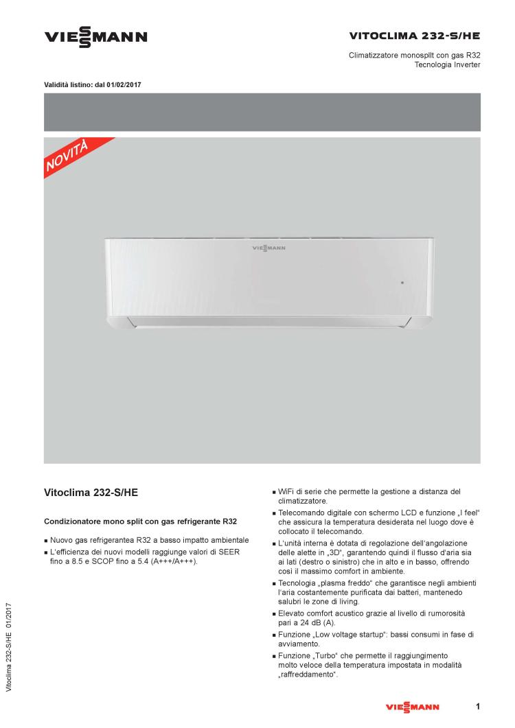 Condizionatori inverter monosplit vitoclima_232-S